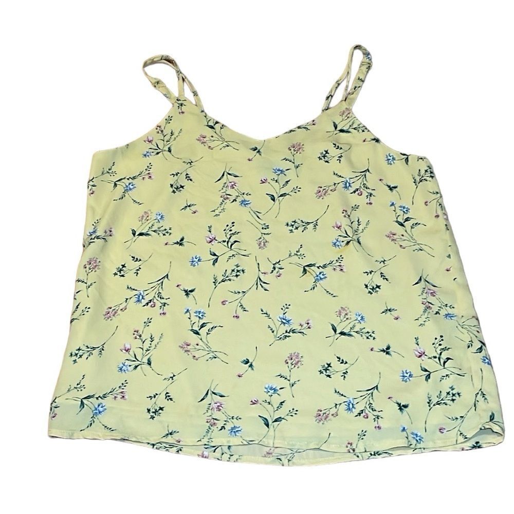 Premise Cami, Yellow with blue ditsy flowers, Small